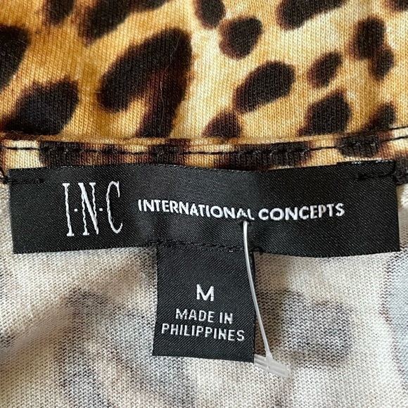 INC faux wrap leopard top - Picture 4 of 8